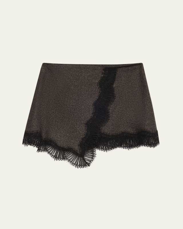 Sophia Sparkly Lace-Trim Mini Skirt
